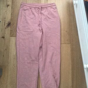 Rose pink high rise sweatpants